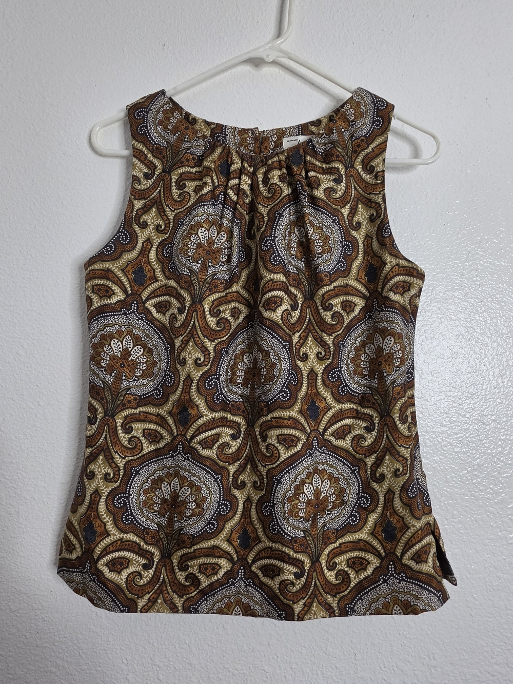 Milly of New York 100% Silk Paisley Geometric Halter Blouse Top Sz 4 Made in USA